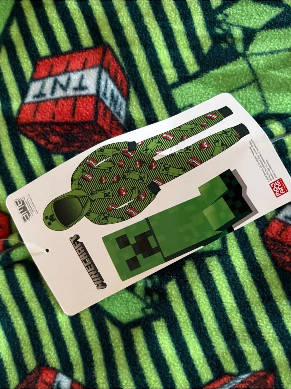 Green Creeper Kids Hooded One-Piece Pajamas